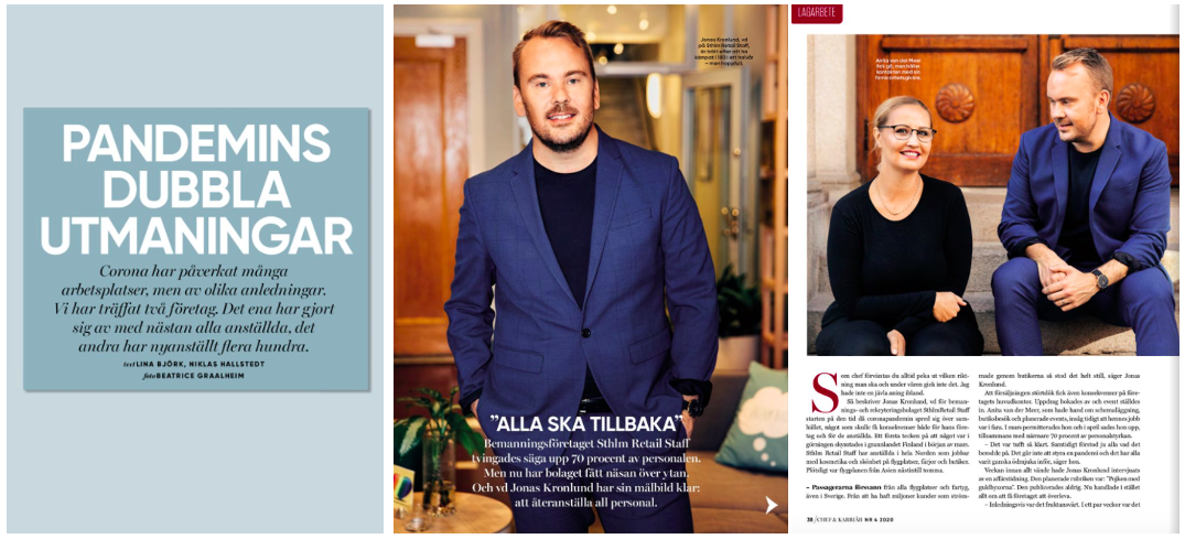 STHLM RETAIL STAFFs vd, Jonas Kronlund i Chef & Karriär