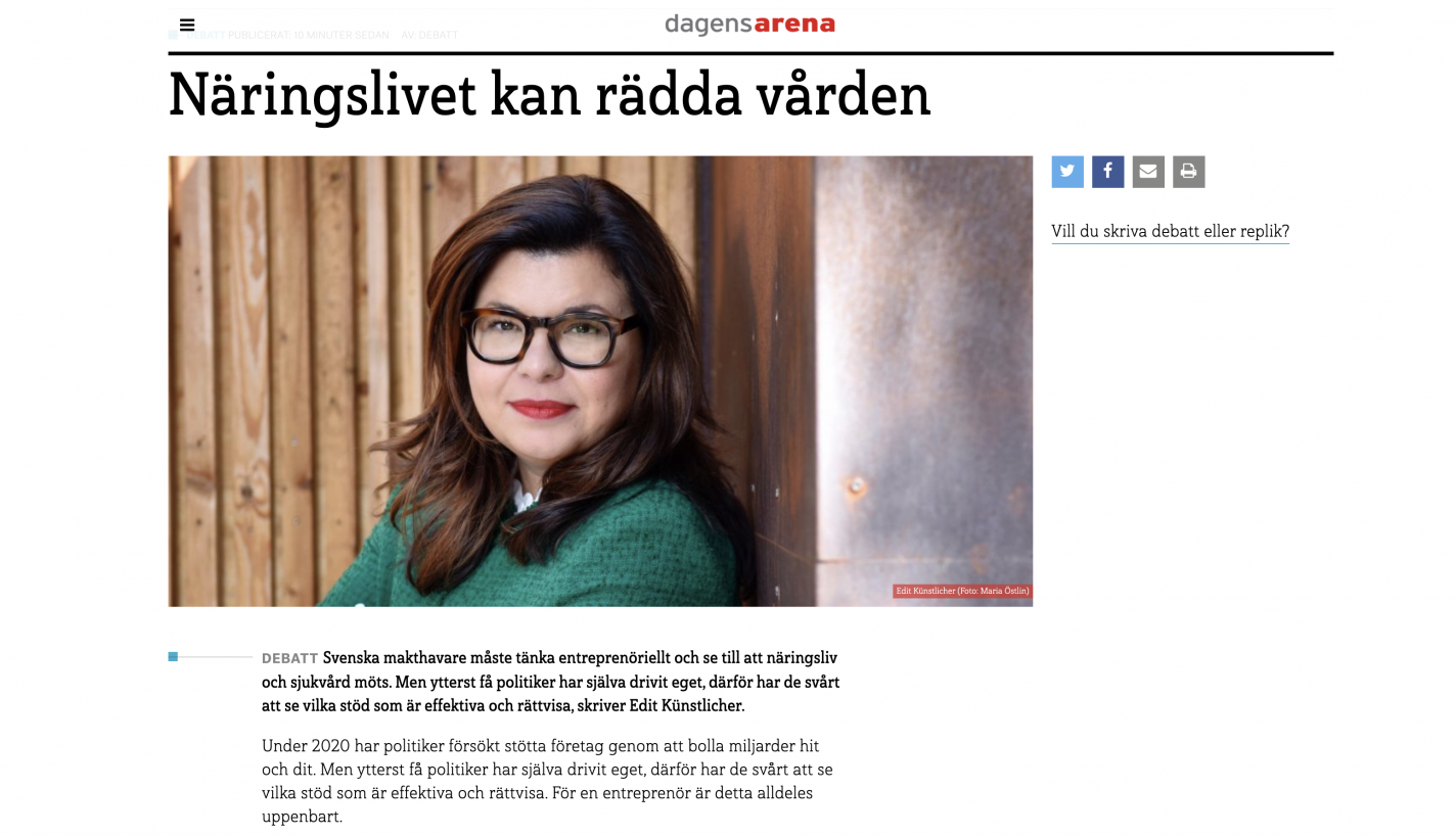 Debattinlägg i Dagens Arena